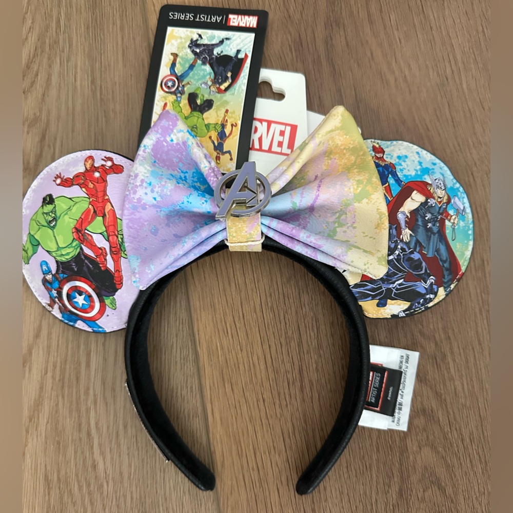 Marvel Loungefly artist series Superhero Disney Ears Multicolor Bow New
